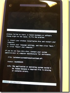 HTC 8X boot error